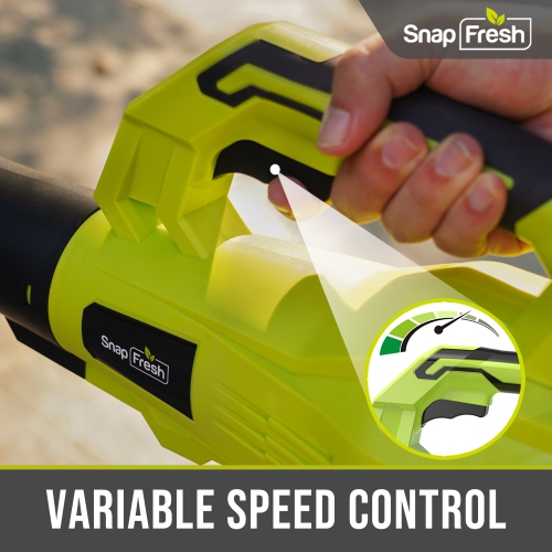 SnapFresh 20V Cordless Leaf Blower 180 CFM with 2.0Ah Battery and Fast Charger Lightweight Electric Blower for Leaves and Dust