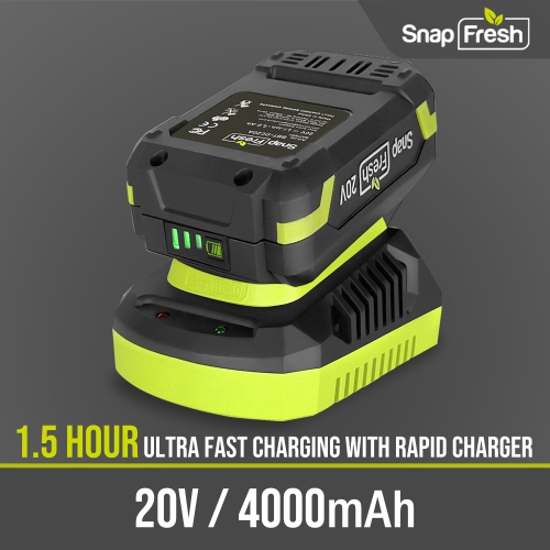 SnapFresh 20V Cordless Leaf Blower 180 CFM with 2.0Ah Battery and Fast Charger Lightweight Electric Blower for Leaves and Dust
