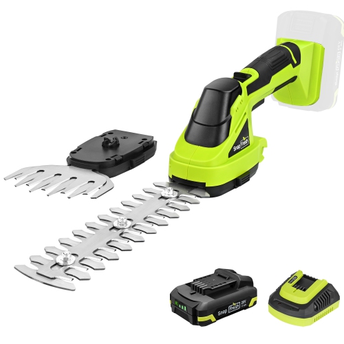 SnapFresh 20V Cordless Hedge Trimmer 2 in 1 Hedge Trimmer and Grass Shears with 2.0Ah Battery and Fast Charger