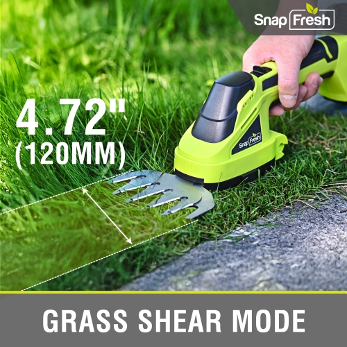 SnapFresh 20V Cordless Hedge Trimmer 2 in 1 Hedge Trimmer and Grass Shears with 2.0Ah Battery and Fast Charger