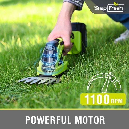 SnapFresh 20V Cordless Hedge Trimmer 2 in 1 Hedge Trimmer and Grass Shears with 2.0Ah Battery and Fast Charger