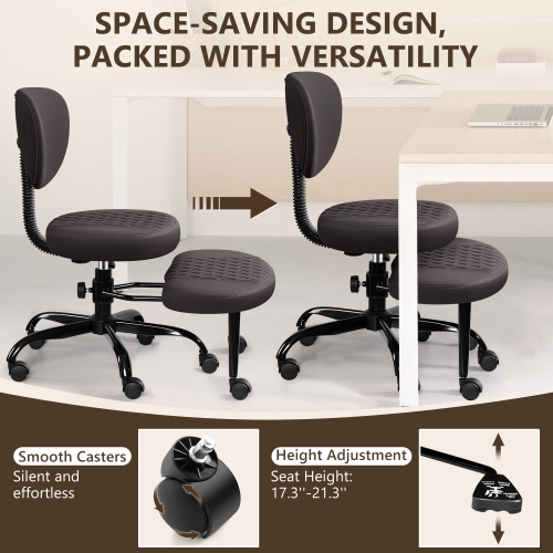 Coolhut Ergonomic Cross-Legged Office Chair, Squatting Kneeling Chair Yoga Meditation Chair with Wheels, ADHD Stool Swivel Desk Chair, Adjustable