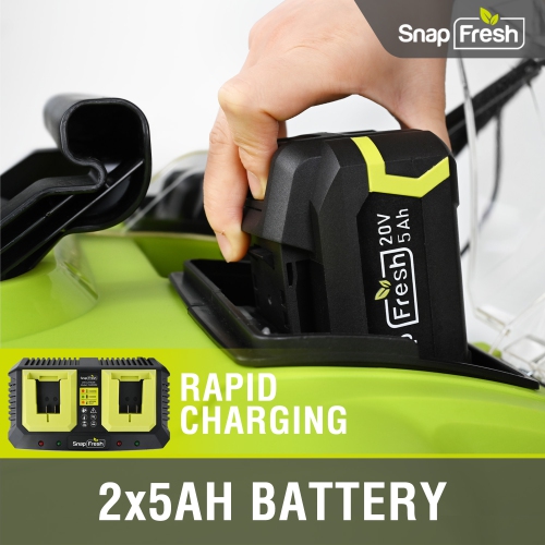 Souffleuse à neige électrique sans fil de 20&nbsp;po 40&nbsp;V de SnapFresh avec deux batteries 5,0&nbsp;Ah et chargeur rapide