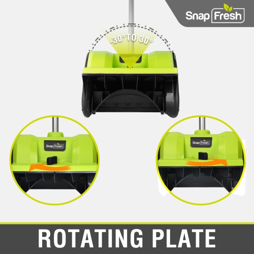 SnapFresh 20V Cordless Snow Shovel 12 Inch Electric Thrower with Adjustable Handle and 4.0Ah Battery - Green