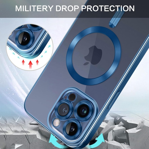 Tasnim Magnetic Case for iPhone 14 Plus 6.7-Inch Compatible with MagSafe, Translucent Matte Back Slim Shockproof Phone Cover - Purple