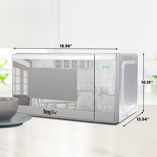 Countertop Microwave Oven, 900W, 0.9 Cu Ft, Digital Touch Controls, Stainless Steel