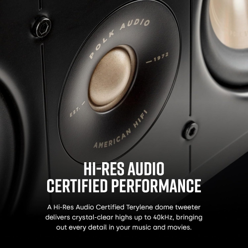 Polk Audio Signature Elite ES30 Center Channel Speaker - Hi-Res Audio Certified, Dolby Atmos & DTS:X Compatible, 1" Tweeter & Two 5.25" Woofers, Dual