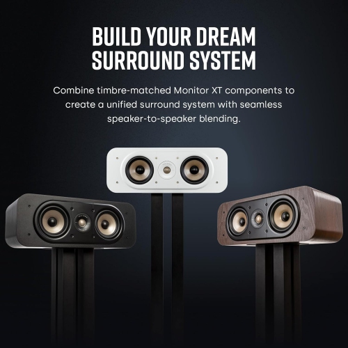 Polk Audio Signature Elite ES30 Center Channel Speaker - Hi-Res Audio Certified, Dolby Atmos & DTS:X Compatible, 1" Tweeter & Two 5.25" Woofers, Dual