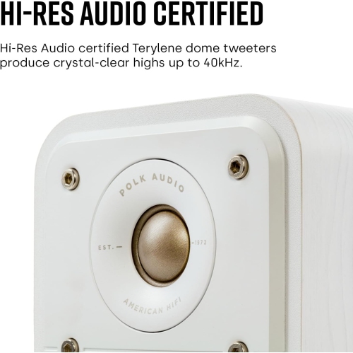 Polk Audio Signature Elite ES10 Surround Loudspeaker -Hi-Res Audio Certified,Dolby Atmos & DTS:X Compatible, 1" Tweeter & 4" Woofer,Power Port