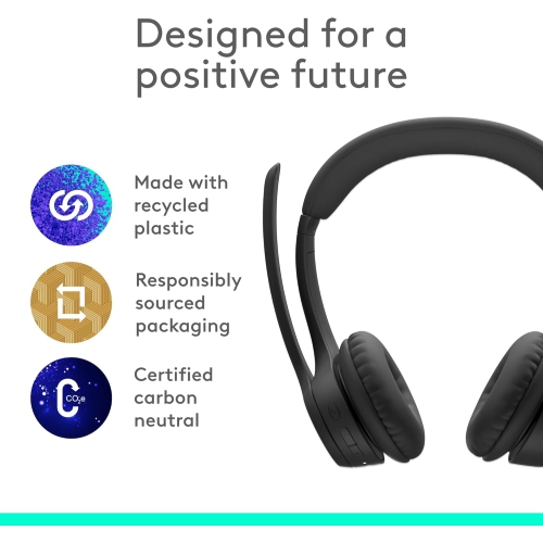 Logitech Zone 300 Wireless Bluetooth Headset With Noise-Canceling Microphone - Black