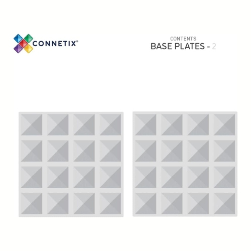 Ensemble de 2 assiettes de base transparentes avec tuiles magnétiques de Connetix