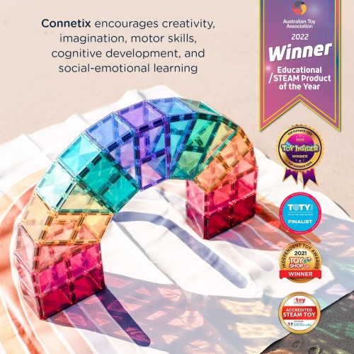 Connetix 202-piece Magnetic Tiles Mega Pack - Pastel
