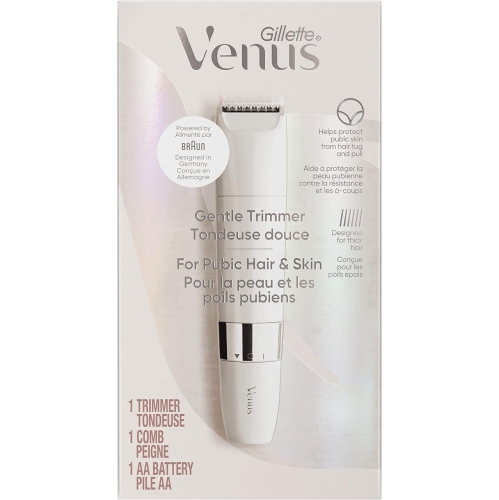 Gillette Venus for Bikini Pubic Hair and Skin, Gentle Electric Razor Bikini Trimmer, Includes 1 Womens Trimmer, 1 Comb, 1 AA Battery for Intimate