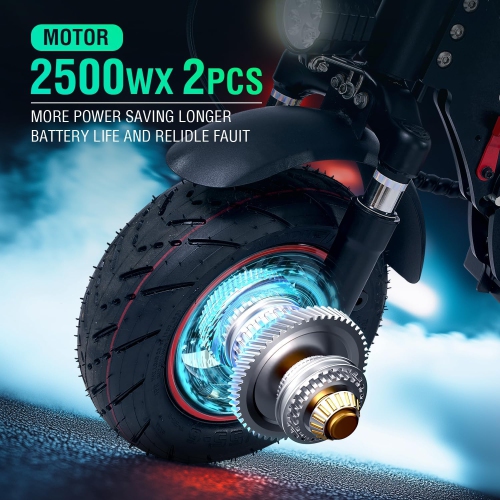 OBARTER S2 Foldable Electric Scooter - 1000W Motor, 40KM Range, 100KG Load, 10-inch Tubeless Fat Tire, Steel Frame, Black & Red