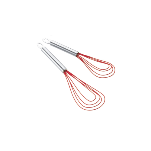 CUISIPRO Flat Whisk 10"/25.4cm Silicone Red