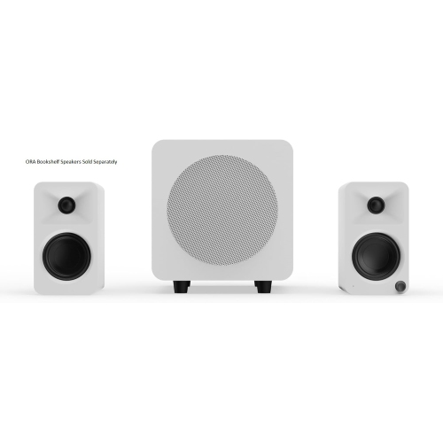 Kanto SUB6 Sealed Powered Subwoofer | 200W Peak Power | 6” Woofer | Quick & Accurate Bass | Ultra-Compact Design | Matte White w/White Grille