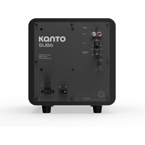 Haut-parleur d'extrêmes graves amplifié scellé SUB6 de Kanto | Puissance de crête 200&nbsp;W | Haut-parleur de graves de 6&nbsp;po | Basses rapides