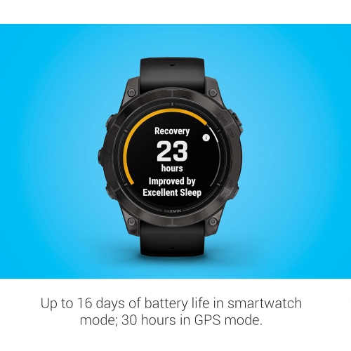 Refurbished - Garmin Epix Pro Watch - 47 mm - Sapphire Edition - Carbon Grey DLC Titanium with Black Band