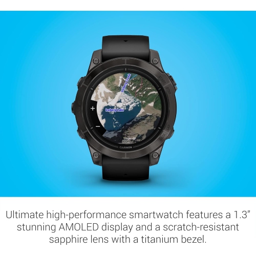 Refurbished - Garmin Epix Pro Watch - 47 mm - Sapphire Edition - Carbon Grey DLC Titanium with Black Band