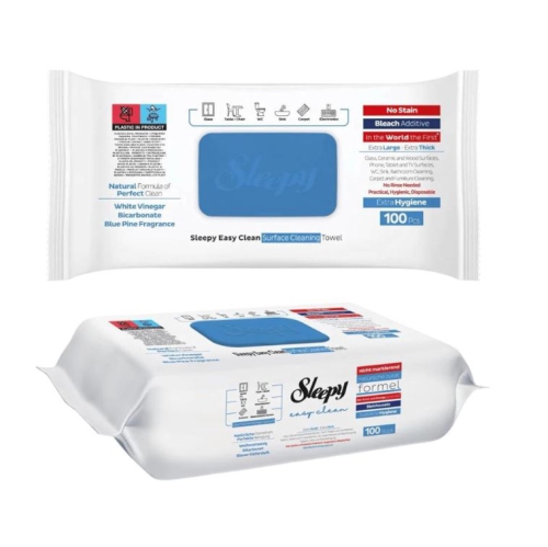 Sleepy , Easy Clean Cleaning Wipes Pine Sap Scent 100 count , Blue