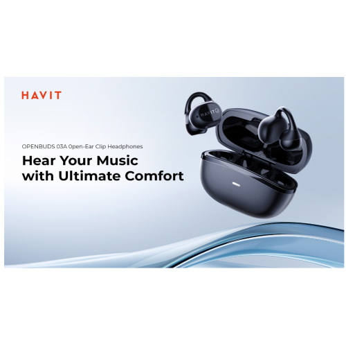 Havit – Écouteurs oreilles libres à pince ENC Bluetooth LITE TWS sans fil V5.4 OWS916_Noir