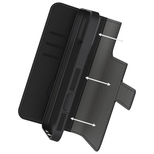 Étui-portefeuille 2-en-1 Switch de LBT avec MagSafe pour iPhone 17 Pro Max - Noir