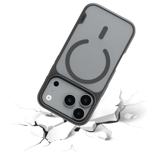 Étui souple ajusté GlideGuard de TUFF8 avec MagSafe pour iPhone 17 Pro - Noir fumé