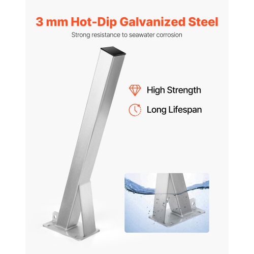 VEVOR Boat Trailer Winch Stand, 3 x 3 x 34-inch Winch Posts, Boat Winch Mount with U-Bolts for 3 Inches W x 3-4 Inches H Trailer Tongue, Galvanized,