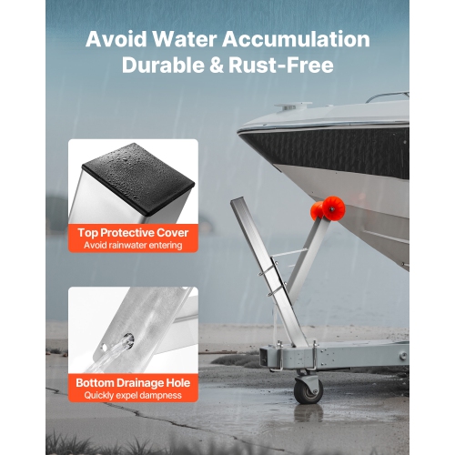 VEVOR Boat Trailer Winch Stand, 3 x 3 x 34-inch Winch Posts, Boat Winch Mount with U-Bolts for 3 Inches W x 3-4 Inches H Trailer Tongue, Galvanized,