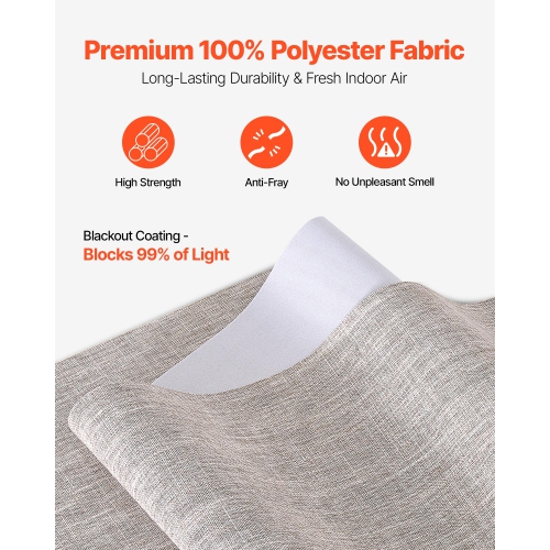 VEVOR 45.8 in to 86 in W Panel Track Blinds, Trimmable Panel Curtains Up to 96 in H, Vertical Blackout Panel Blinds for Sliding Doors, Patio Doors,