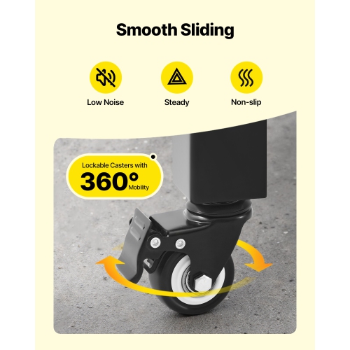 VEVOR 86.61 x 86.81 in Single Folding Security Gate, Lockable Scissor Gate with 360° Swivel Casters, Outdoor Barricade Steel Retractable Gates, for