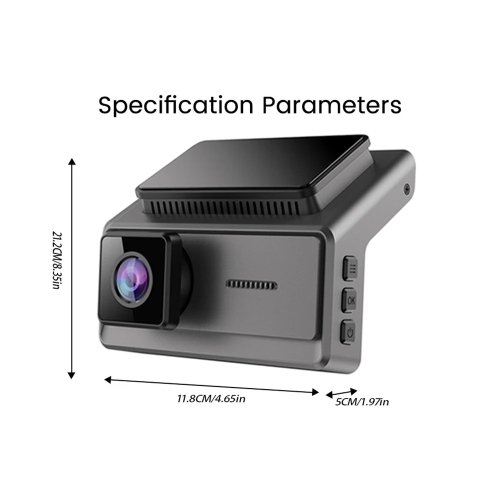 4K+1080P 2 Channel Dash Cam Wide Angle for Cars Front and Rear 128GB SD Card Included with Loop Recording, Wifi App, G-Sensor & 24/7 Parking Monitor