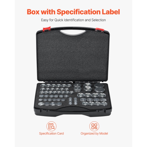 VEVOR 64 PCS DIN Hydraulic Fittings, Heavy Duty Master Industrial Hydraulic Cap and Plug, Hose Tube and Pipe Fitting Kit, Cap and Plug Kit, Dash