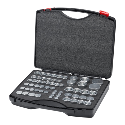 VEVOR 64 PCS DIN Hydraulic Fittings, Heavy Duty Master Industrial Hydraulic Cap and Plug, Hose Tube and Pipe Fitting Kit, Cap and Plug Kit, Dash