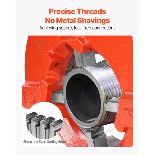 Découpes pour machine de filetage VEVOR 2-1/2 po à NPT 4 po, 4 paquets de pinces pour tuyaux, attaches pour tuyaux HSS droitiers, appareils