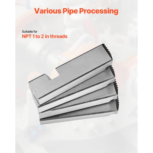 VEVOR 1"-2" NPT Threading Machine Dies, 4 Packs Pipe Dies, Right-Handed HSS Pipe Threading Dies, Fit VEVOR Integrated Pipe Threading Machines