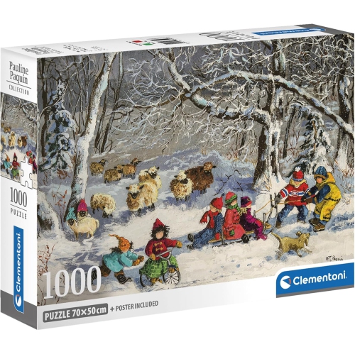 Clementoni - Puzzle 1000 morceaux - Pauline Paquin Collection - Nos amis le mouton