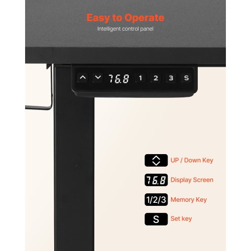 VEVOR L Shaped Desk, Electric Adjustable Height Corner Gaming Desk with Keyboard Tray and Dual Hooks, Heavy Duty L-Shaped Computer Table with Light