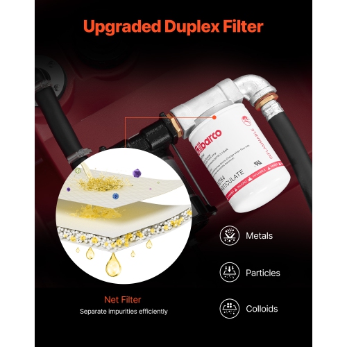 VEVOR 58 Gallon Portable Diesel & Gasoline Tank, 10 GPM Flow Rate, Diesel Fuel Tank with 12V Electric Transfer Pump, 13.1ft Hose, Auto Fueling