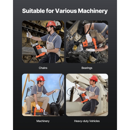 VEVOR 20V Cordless Grease Gun, 8000 PSI Max Pressure, Electric Grease Gun with 2.0 Ah Battery & LED Light, 30-inch Long Hose & Carrying Case,