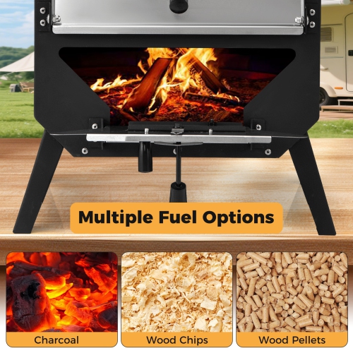 Gymax 12'' Outdoor Pizza Oven w/ Pizza Stone Pizza Peel & Oxford Cloth Cover