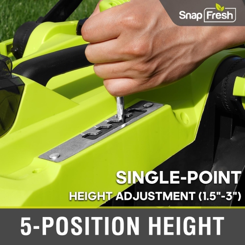 SnapFresh 40V Cordless Electric Lawn Mower 16 Inch Brushless Push Mower with Dual 4.0Ah Batteries and Fast Charger