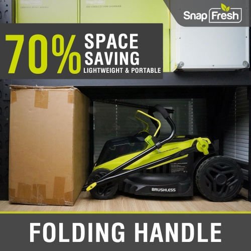 SnapFresh 40V Cordless Electric Lawn Mower 16 Inch Brushless Push Mower with Dual 4.0Ah Batteries and Fast Charger