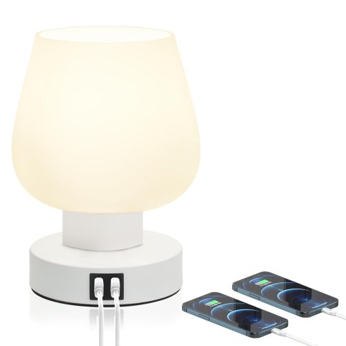 MYACUC  Bedside Table Touch Lamp Bedroom Night Light Soft Light Reading Lamp With USB Interface Suitable for Bedroom Living Room