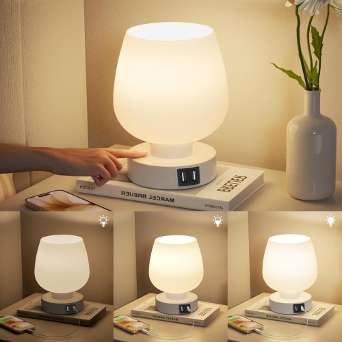 Bedside table touch lamp bedroom night light soft light reading lamp with USB interface suitable for bedroom living room