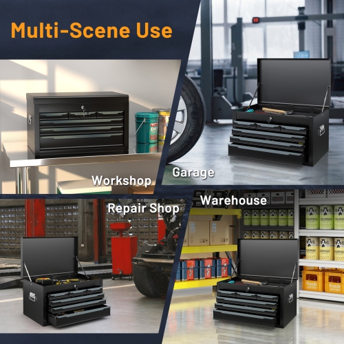 Gymax 24'' Tool Chest Case Steel Tool Box w/ 6 Drawers Top Storage Automatic Lock