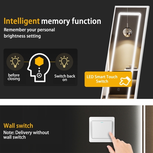 Famapy Modern Dressing Cabinet with LED Mirror, Sliding Storage, and Three Drawers, White Finish,White