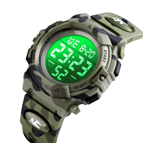 Waterproof Outdoor Sports Watch with Alarm, 12/24 Hours, Stopwatch and Calendar for Boys and Girls