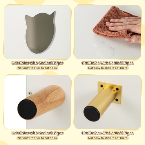 Gymax 43'' Cat Litter Box Enclosure for 2 Cats w/ Double Rooms 2 Sisal Scratching Mats