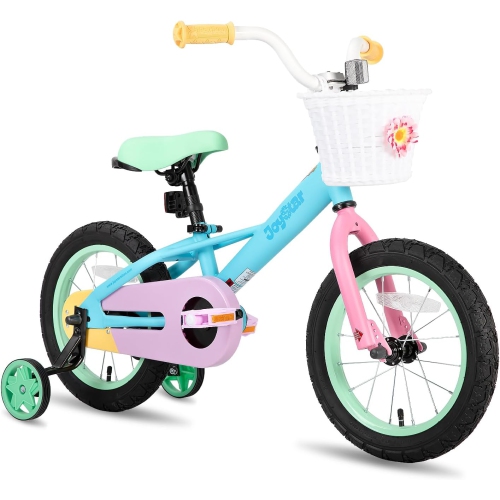Vélo JOYSTAR pour enfants de 12&nbsp;po pour filles de 2-7 ans, vélo pour jeune fille avec roues d'entraînement, vélos arc-en-ciel, vélo pour
